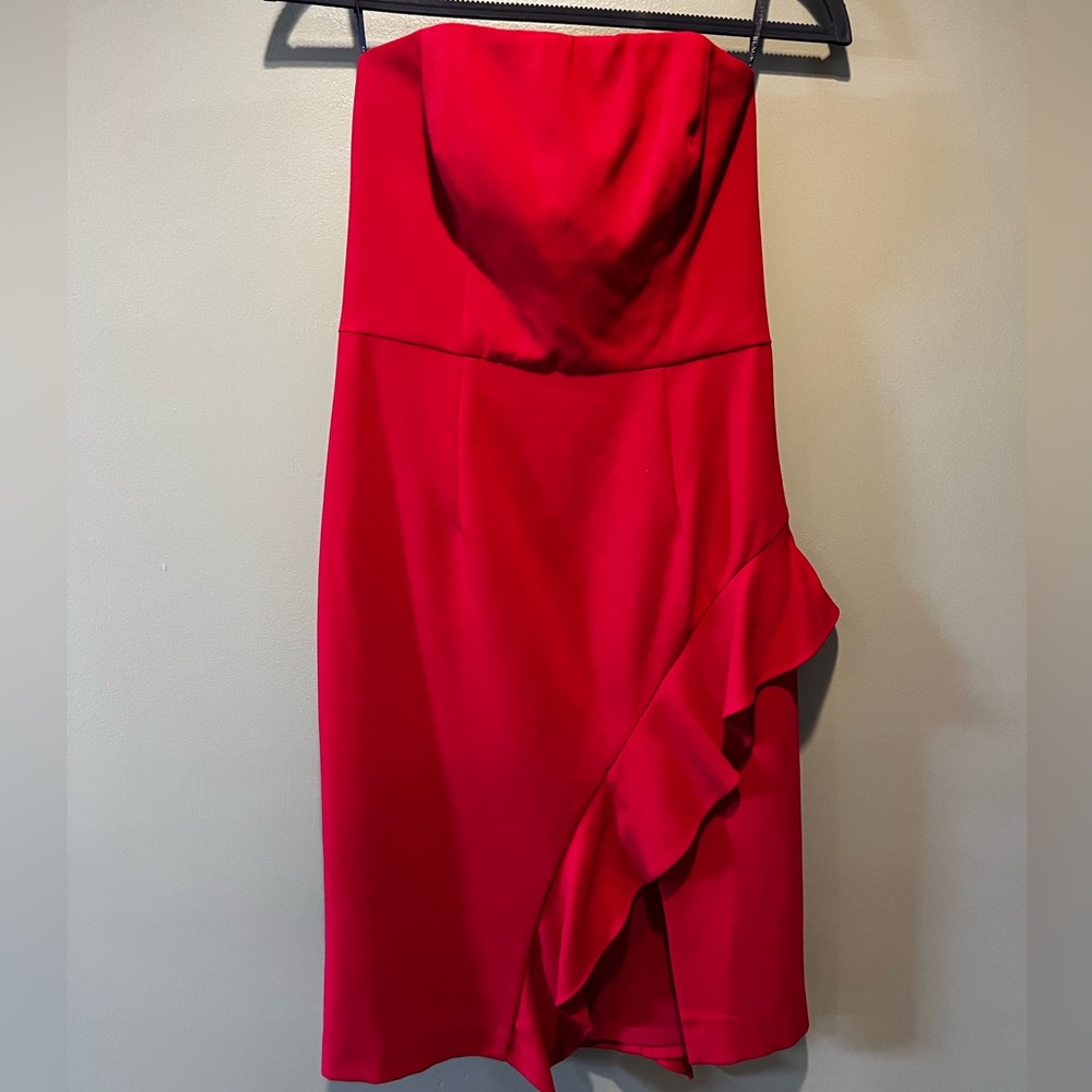 Black Halo strapless dress